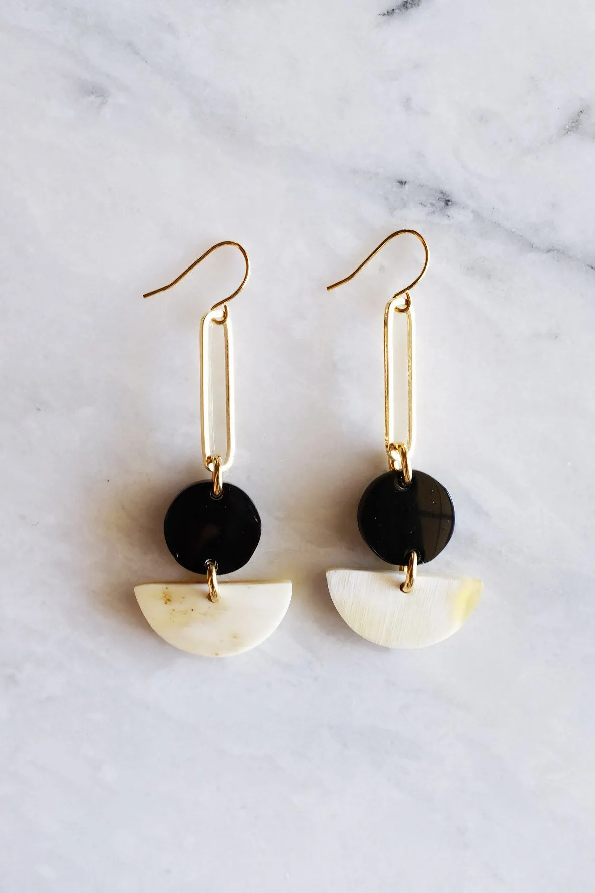 Tho Bar & Geo Buffalo Horn Earrings