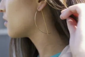 Threader Half Moon Hoop Earrings