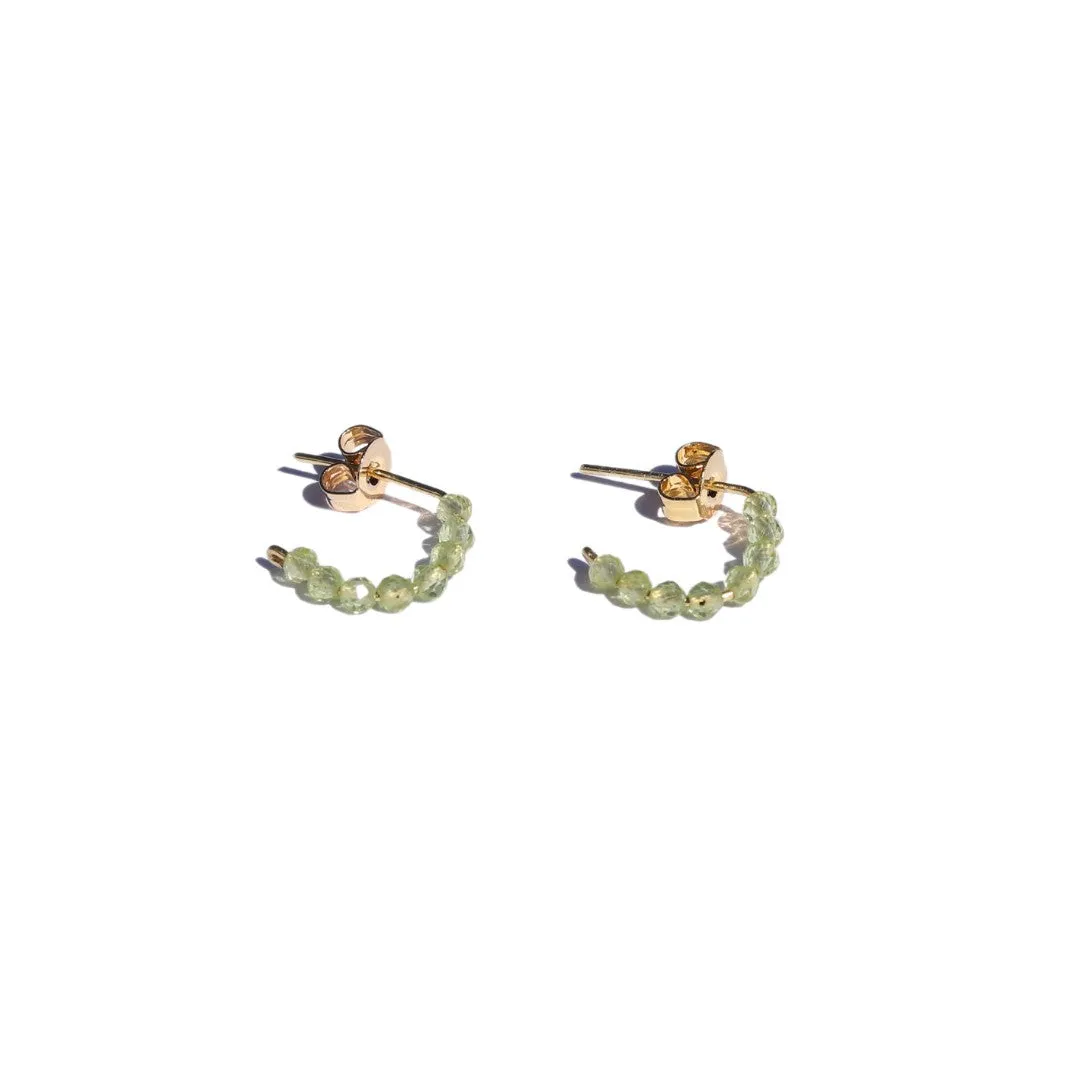 Tiny Peridot Hoops