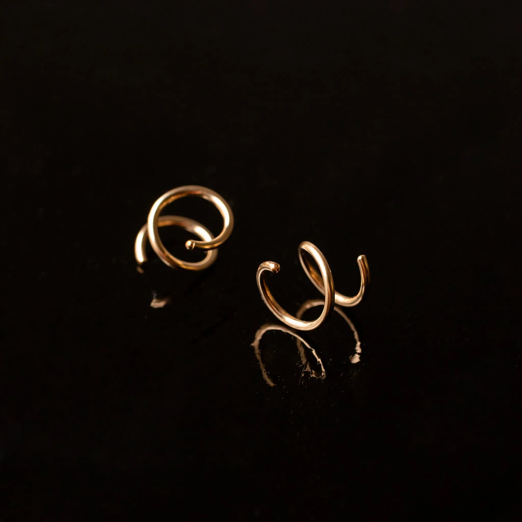 Here’s an optimized title for your e-commerce product:

Elegant Tiny Twist Double Huggie Earrings in 14K Solid Gold - Perfect for Everyday Wear