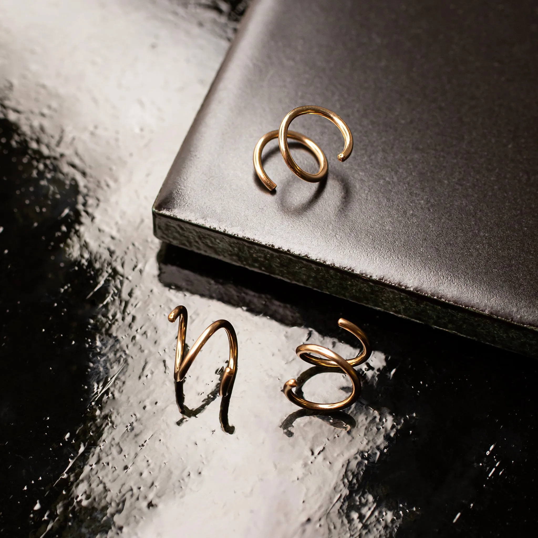 Here’s an optimized title for your e-commerce product:

Elegant Tiny Twist Double Huggie Earrings in 14K Solid Gold - Perfect for Everyday Wear