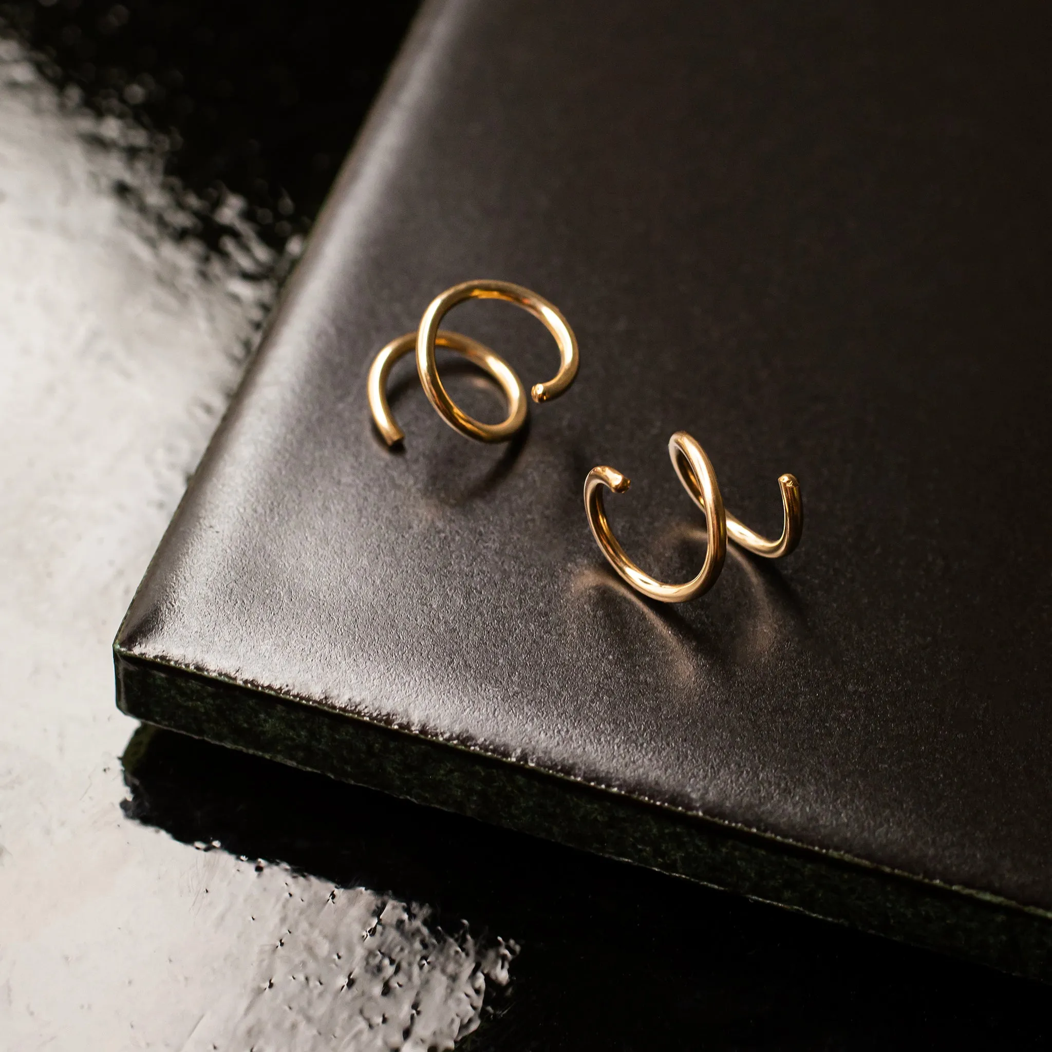 Here’s an optimized title for your e-commerce product:

Elegant Tiny Twist Double Huggie Earrings in 14K Solid Gold - Perfect for Everyday Wear