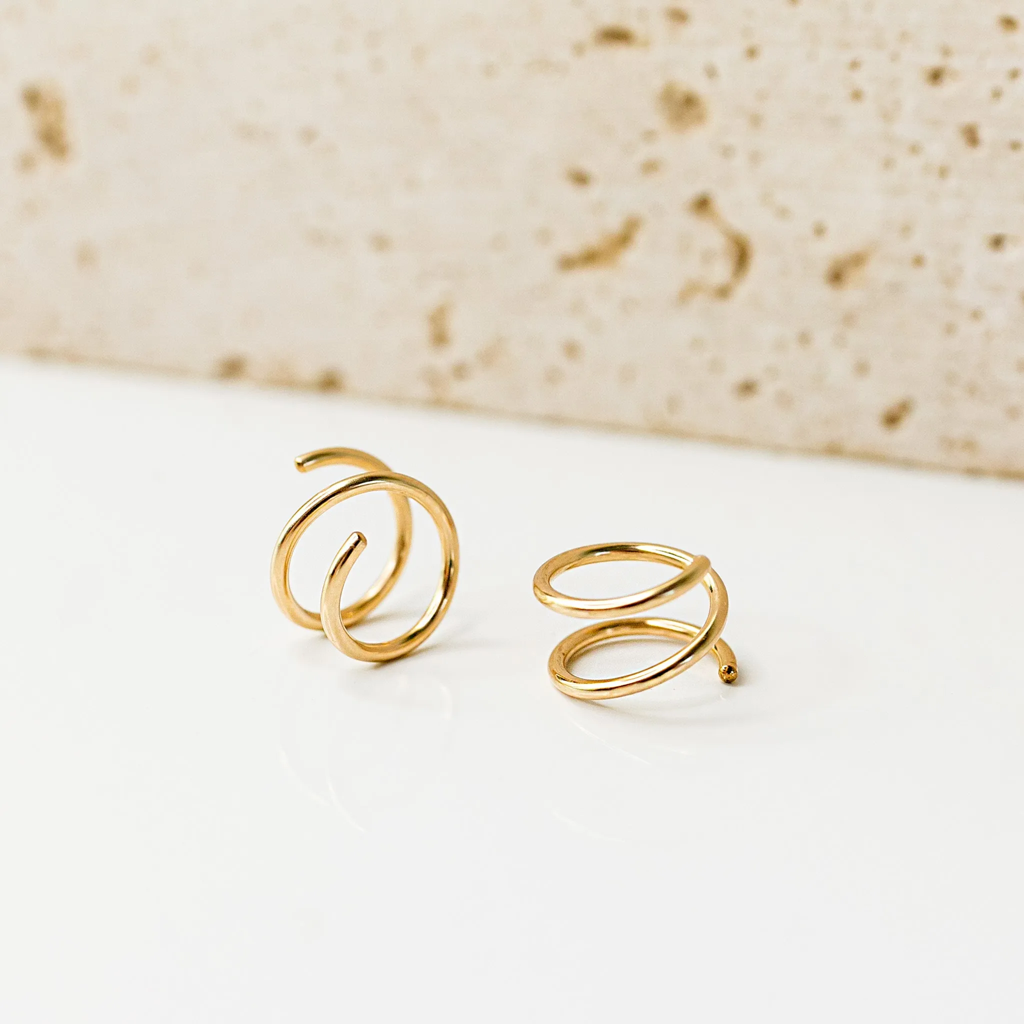 Tiny Twist Double Huggie Earrings Set