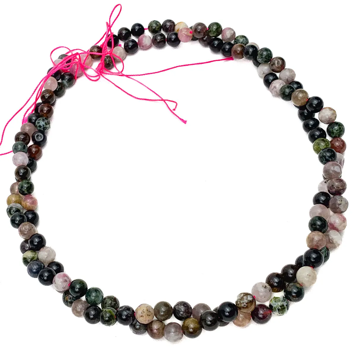 Tourmaline Multi 6mm Smooth Rounds Bead Strand