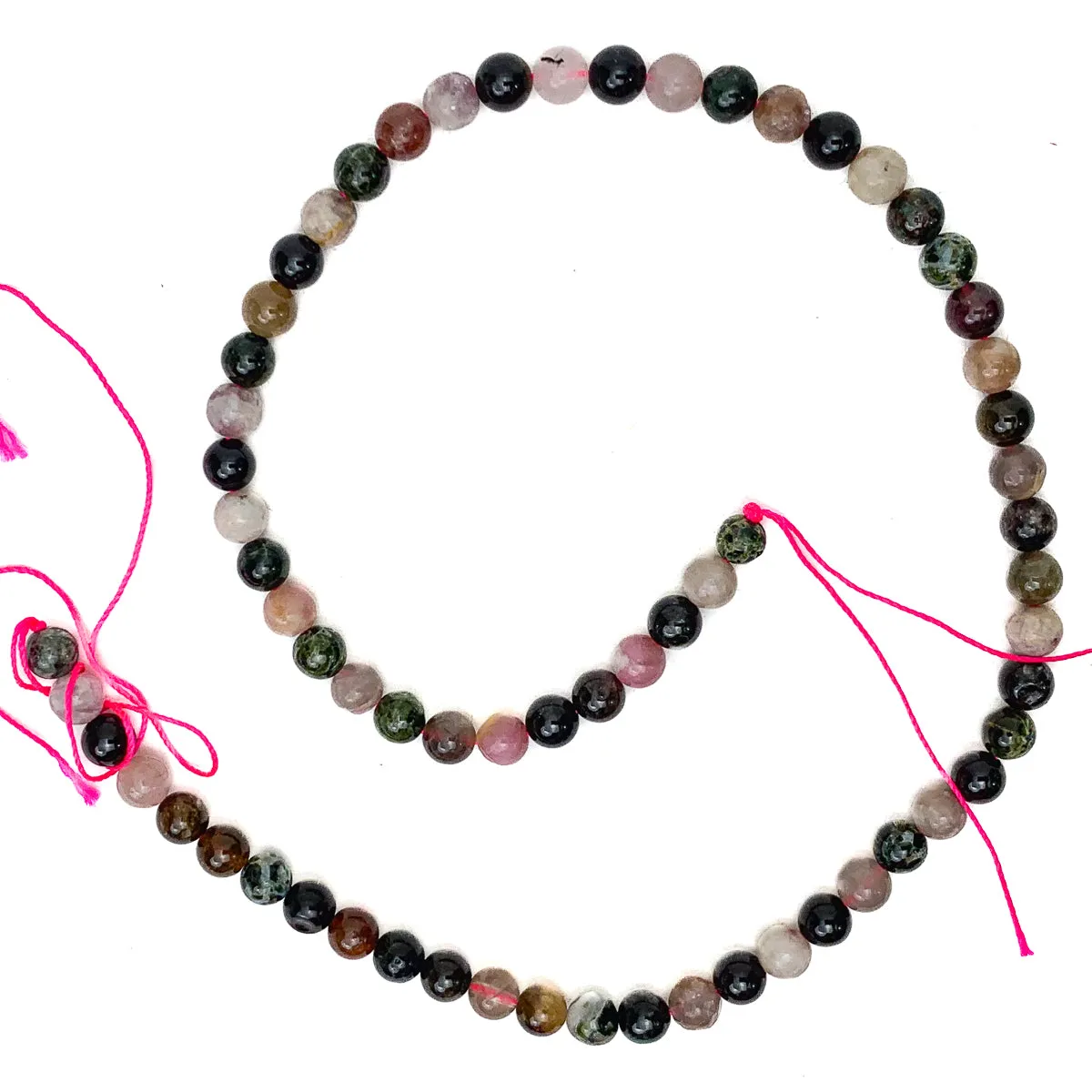 Tourmaline Multi 6mm Smooth Rounds Bead Strand