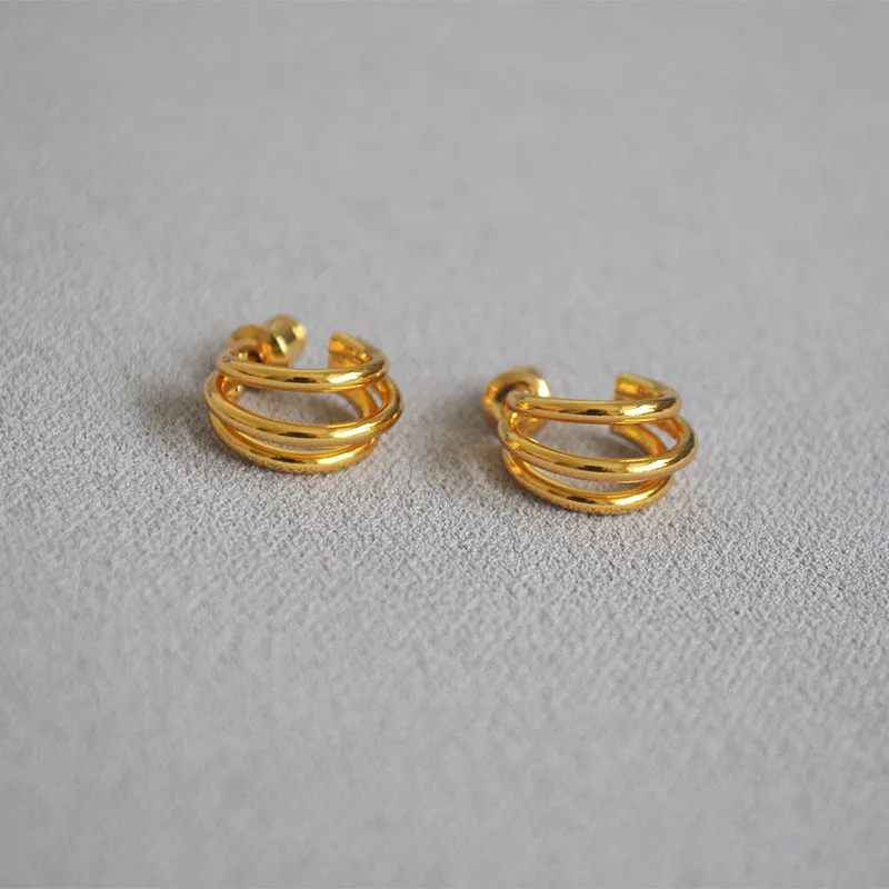 Triple C-Shape Hoop Earrings