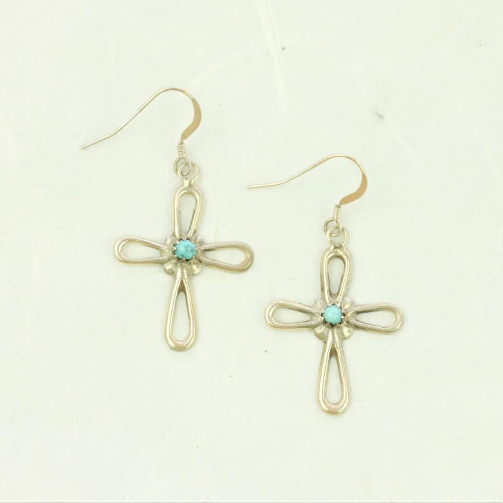 Turquoise Cross Earrings