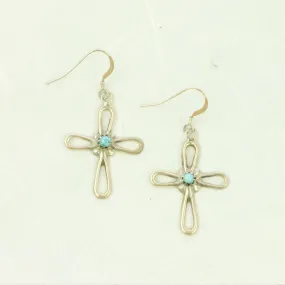 Turquoise Cross Earrings