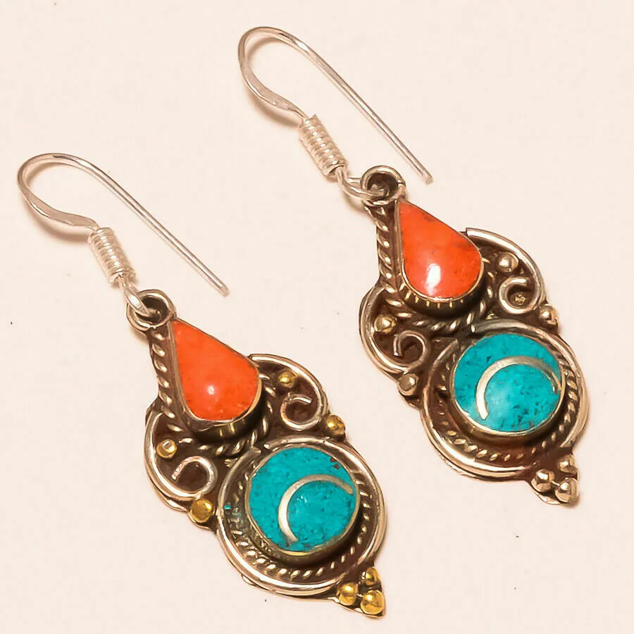 Turquoise Silver Southwestern Earrings