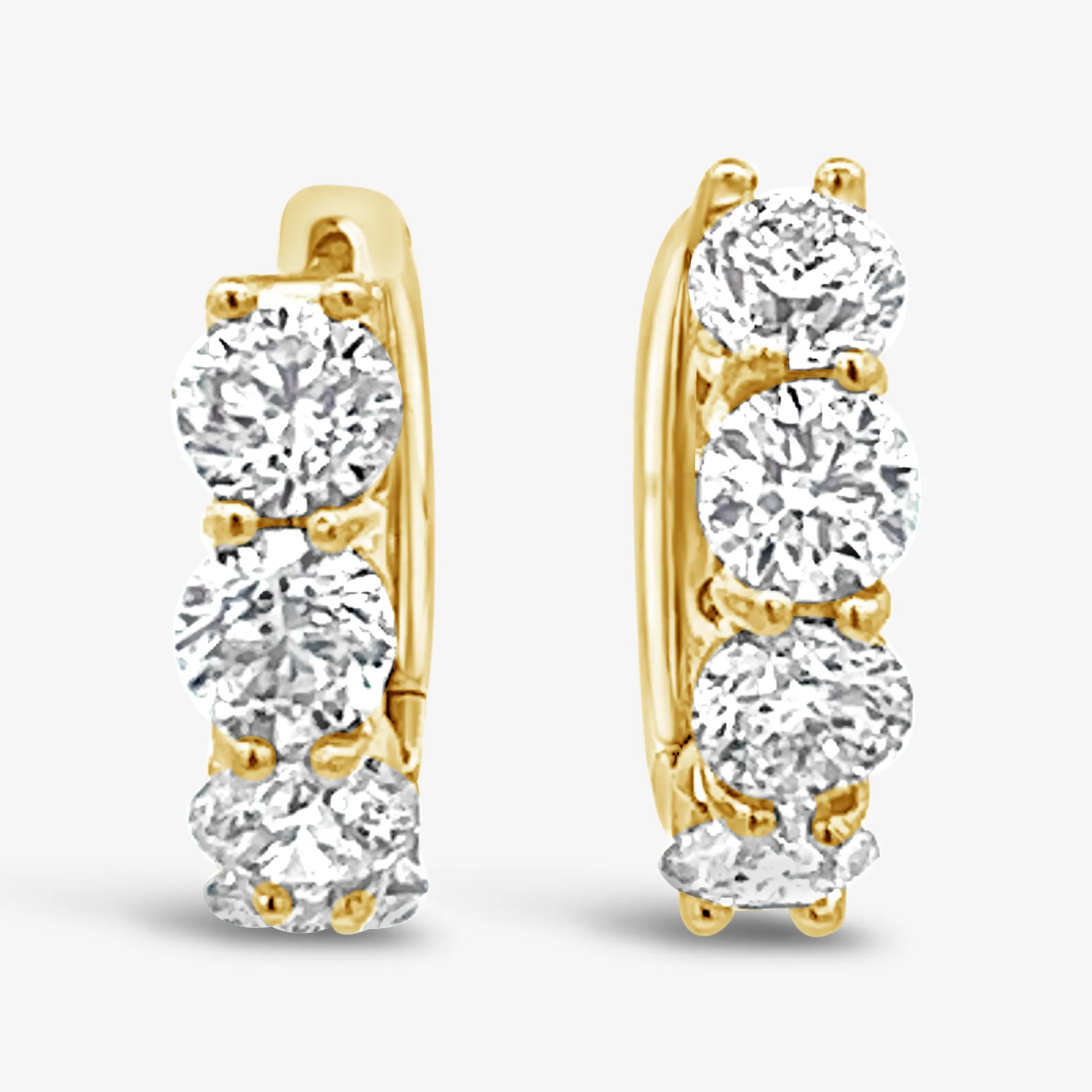 Ultimate 4 Diamond 2.45CT Huggie Earrings