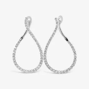 Wave 1.25 Petite 0.75CT Hoop Earrings