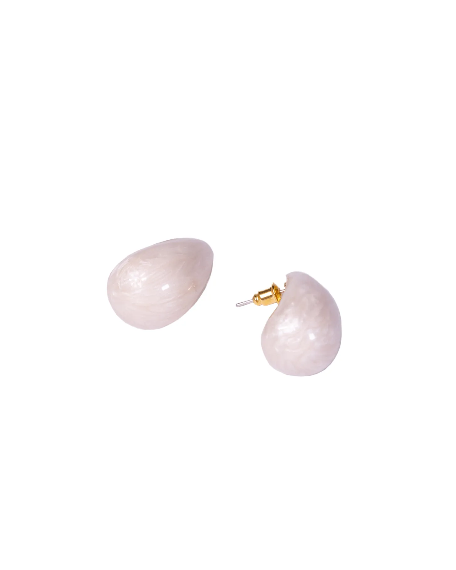 White water drop stud earrings