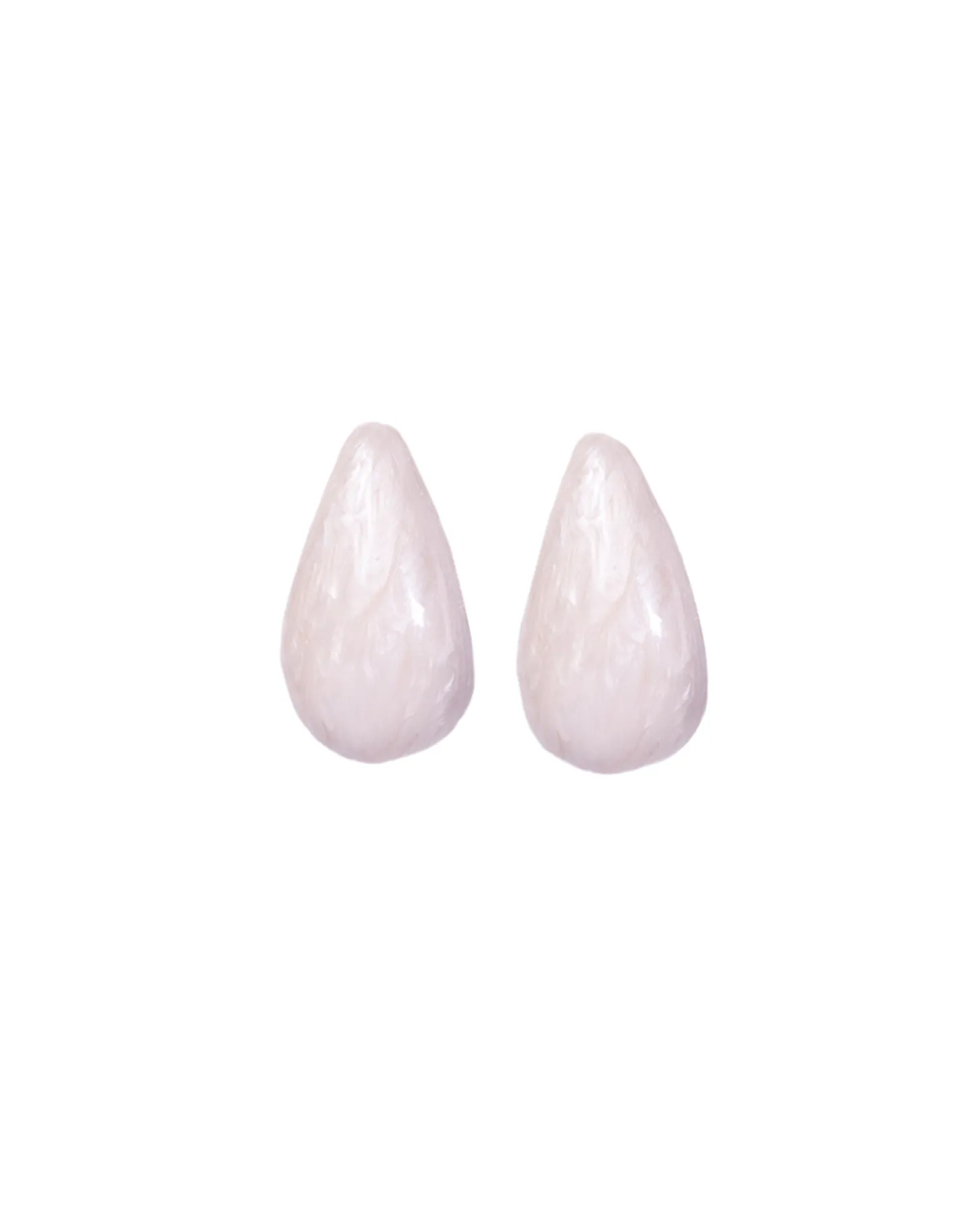 White water drop stud earrings