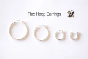 Wholesale Sterling Silver Hoop Flex Earring - 12mm, 14mm, 18mm, 20mm, 30mm, 40mm, 50mm, 60mm, 70mm Hoops, 925 Sterling Silver Earring, Huggie Hoops