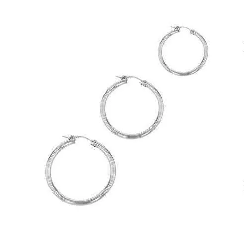 Wholesale Sterling Silver Hoop Flex Earring - 12mm, 14mm, 18mm, 20mm, 30mm, 40mm, 50mm, 60mm, 70mm Hoops, 925 Sterling Silver Earring, Huggie Hoops