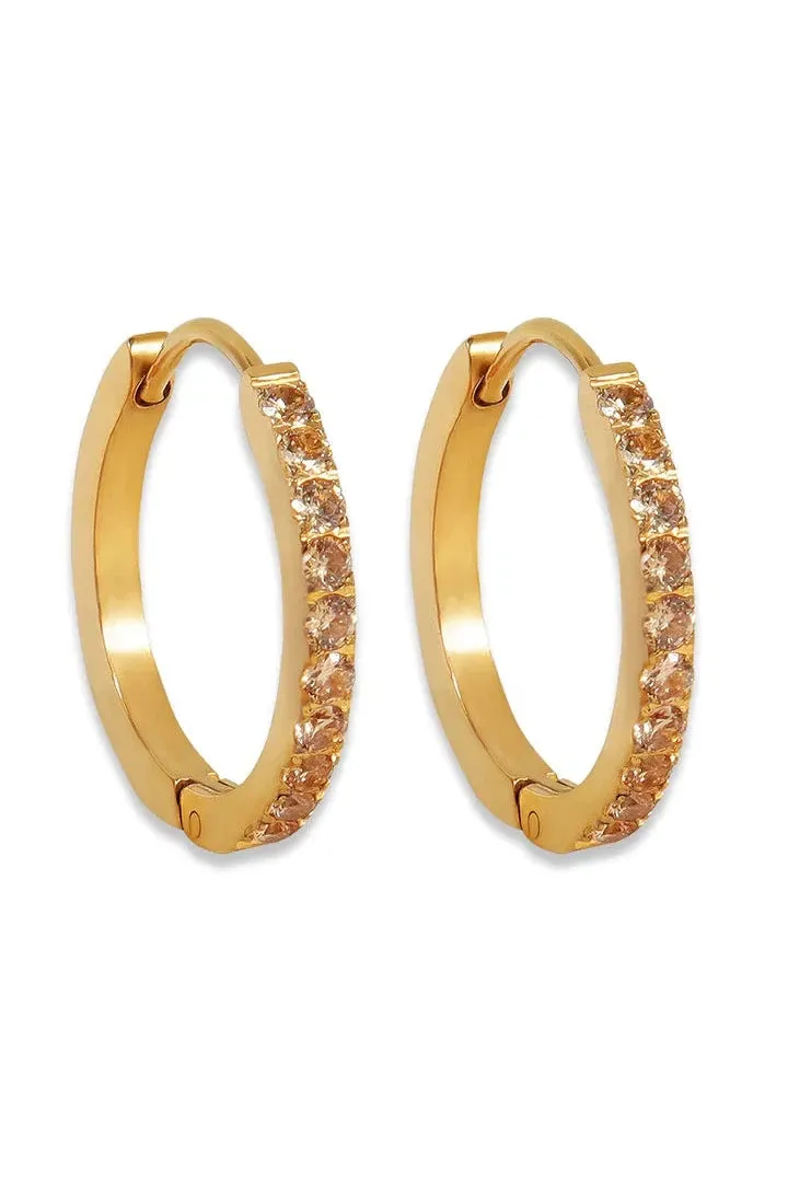 Zaana Light Champagne Diamond Hoops